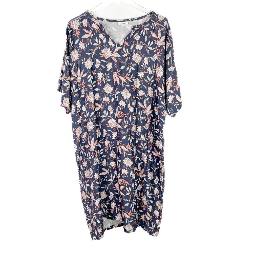 NWOT J. Jill Pure Jill Floral Shirt Dress Short Sleeves Size Large L NEW - Picture 1 of 9